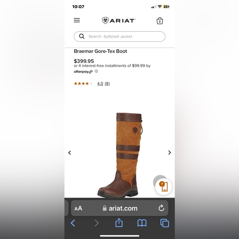 Ariat Braemar Boot Womens 6